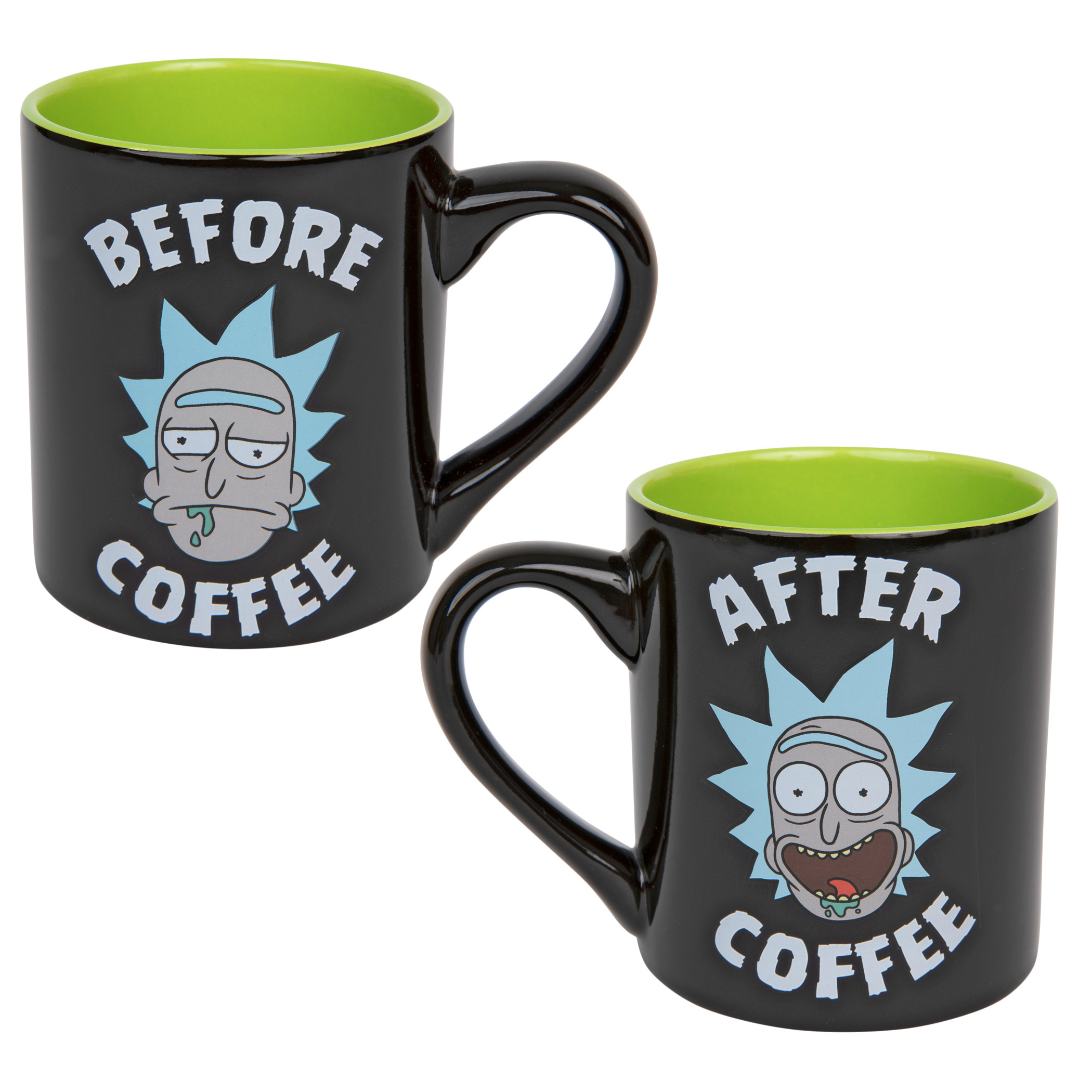 Rick and Morty Before and After Coffee 14 oz Ceramic Mug